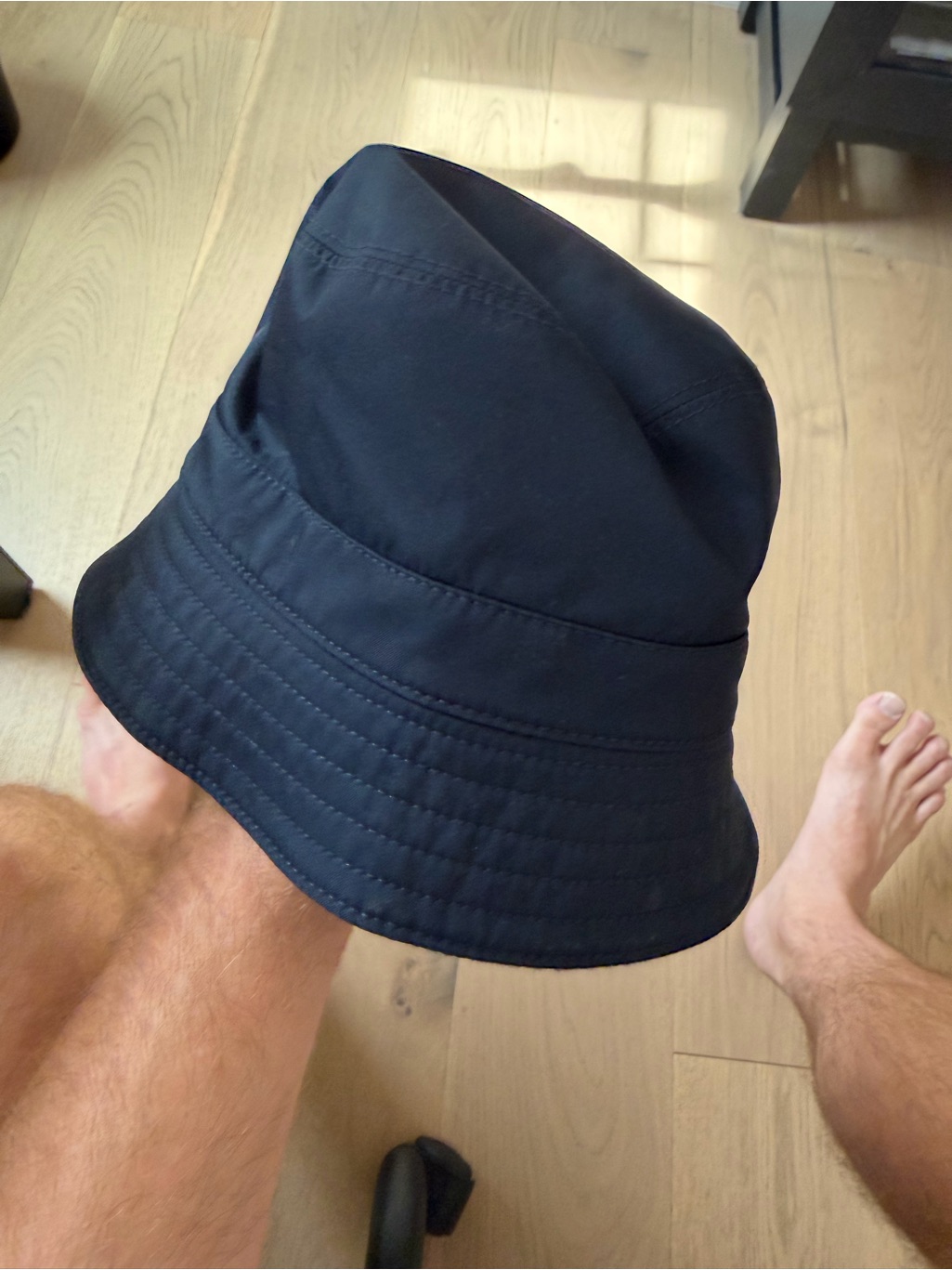 Rolex Black Quilted Bucket Hat